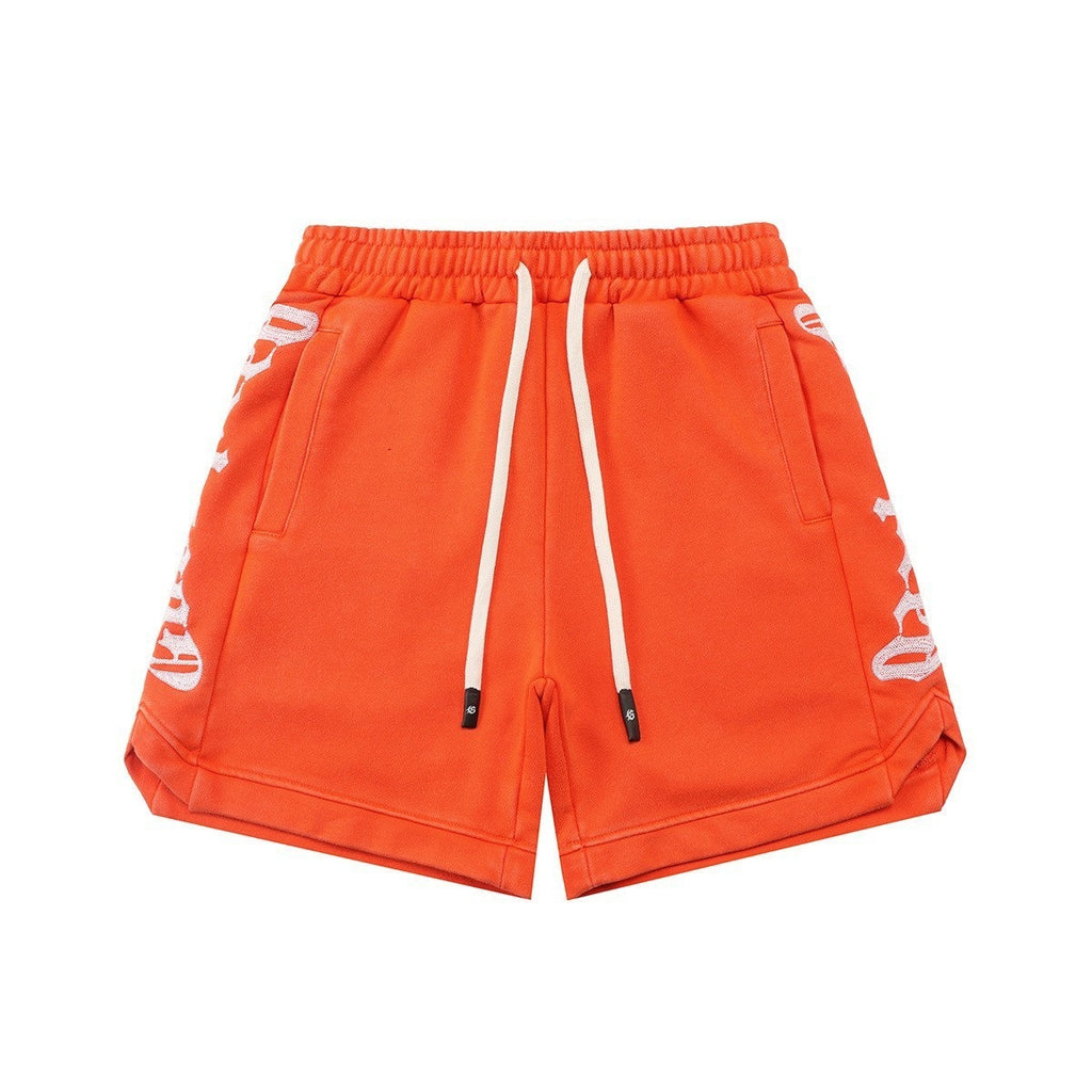Classic embroidered logo letter shorts, perfect for summer, high-street Short