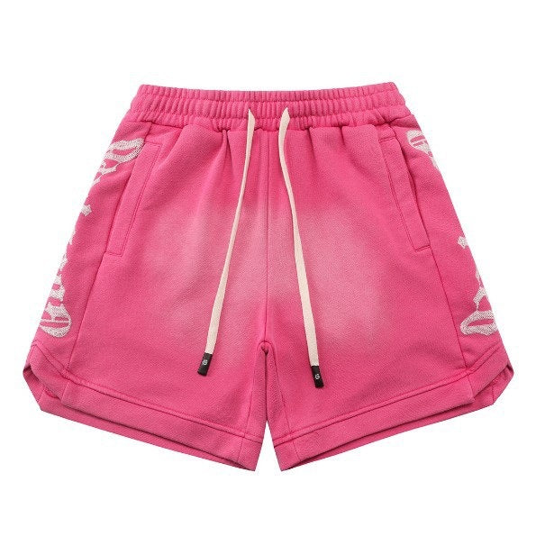 Classic embroidered logo letter shorts, perfect for summer, high-street Short