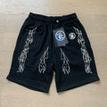 New Style Washed Distressed Casual Shorts with Flame Short