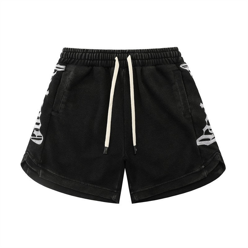 Classic embroidered logo letter shorts, perfect for summer, high-street Short
