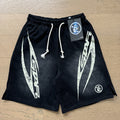 New Style Washed Distressed Casual Shorts with Flame Short