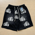 New Style Washed Distressed Casual Shorts with Flame Short