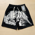 New Style Washed Distressed Casual Shorts with Flame Short