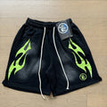 New Style Washed Distressed Casual Shorts with Flame Short