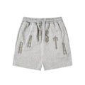American street style terry cloth embroidered letter drawstring Short