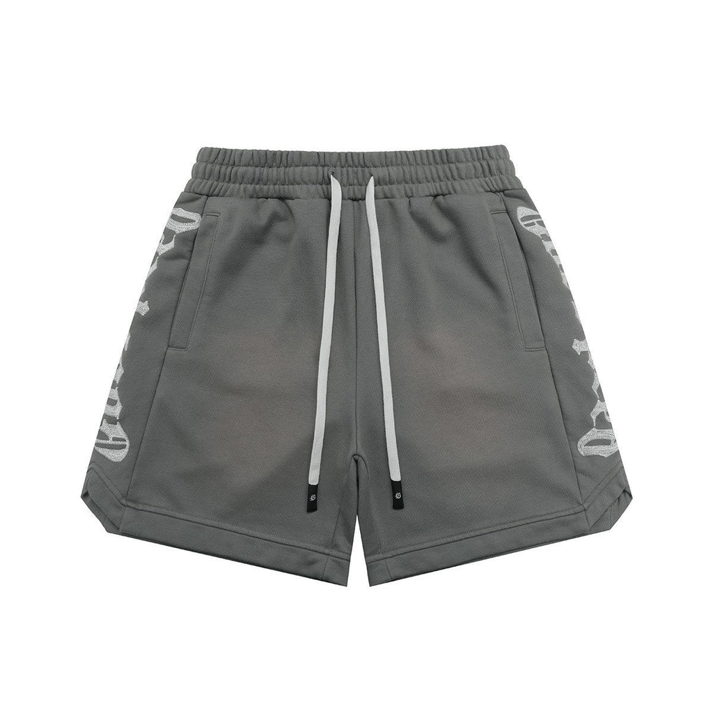 Classic embroidered logo letter shorts, perfect for summer, high-street Short