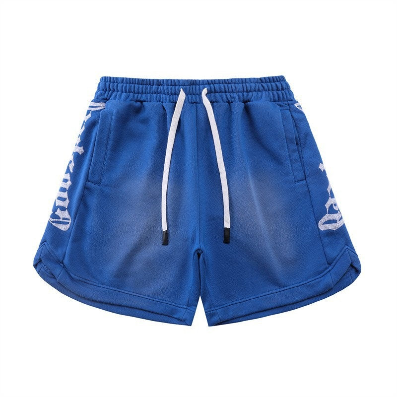 Classic embroidered logo letter shorts, perfect for summer, high-street Short